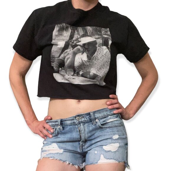 Notorious BIG and Jay Z Black Cropped Tee Shirt Medium - Picture 10 of 10